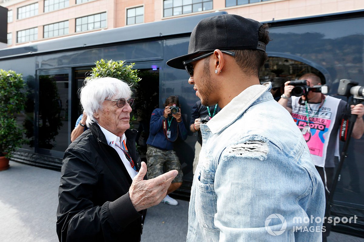 Lewis Hamilton, Mercedes AMG, mit Bernie Ecclestone