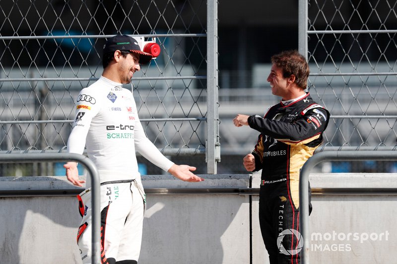 Antonio Felix da Costa, DS Techeetah, Lucas Di Grassi, Audi Sport ABT Schaeffler, on the pit wall