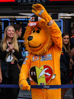 Max Verstappen, Red Bull Racing fan in Lion costume