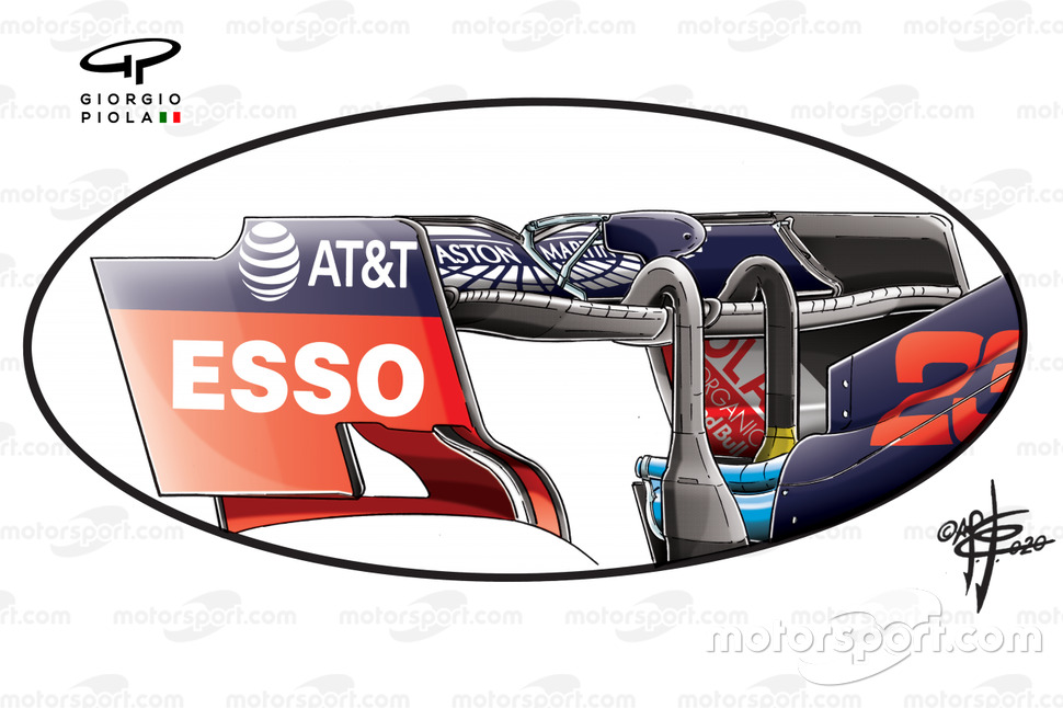Red Bull Racing RB16 rear wing detail British GP