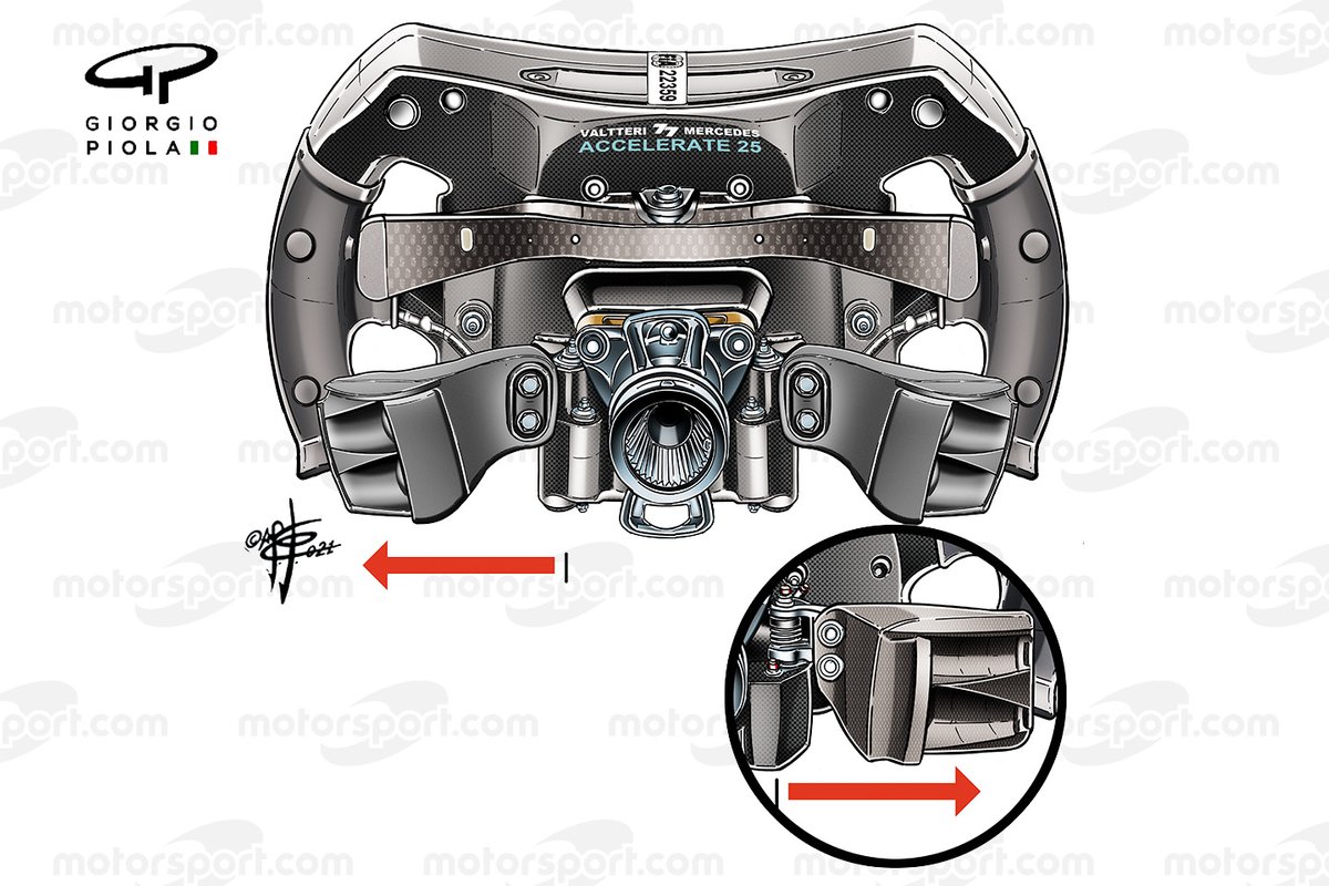 Детали руля Mercedes AMG F1 W12 Валттери Боттаса