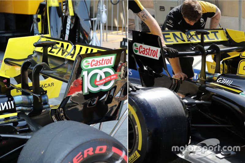 Comparaison des ailerons arrière de la Renault F1 Team R.S. 19