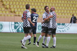 Fernando Alonso, McLaren and and Ivan Capelli at a charity football match