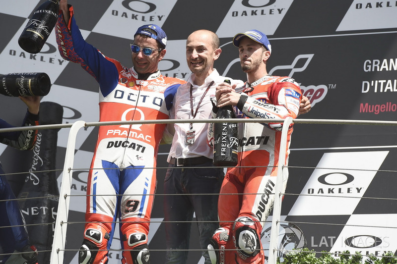 Podium: Danilo Petrucci, Pramac Racing, Domenicali, Andrea Dovizioso, Ducati Team