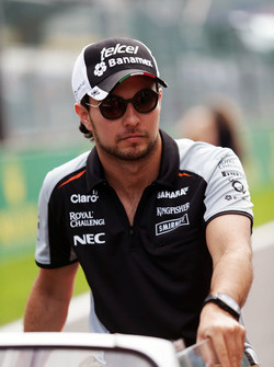 Sergio Perez, Sahara Force India F1, tijdens de rijdersparade