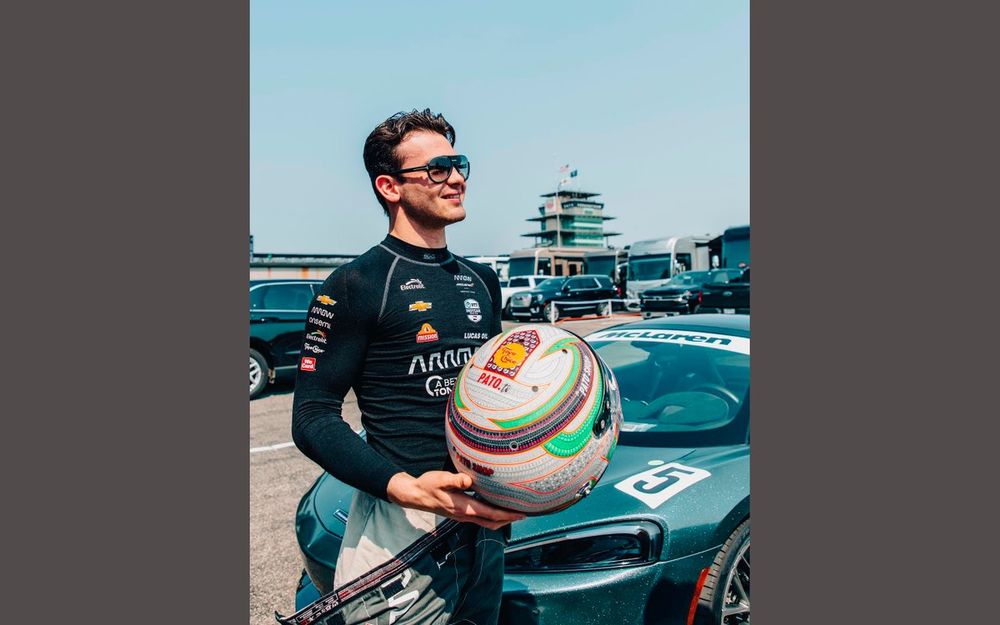Casco de Patricio O'Ward, Arrow McLaren Chevrolet para Indy500