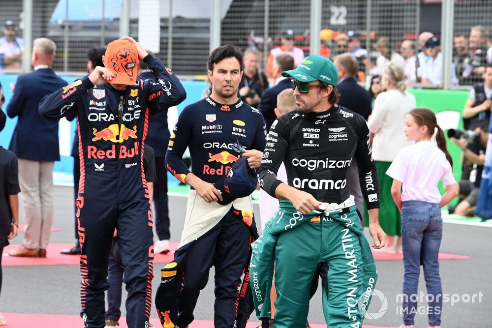 Max Verstappen, Red Bull Racing Sergio Pérez, Red Bull Racing Fernando Alonso, Aston Martin F1 Team