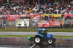 Tractor dries the track