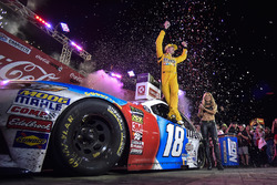 Kyle Busch, Joe Gibbs Racing, Toyota Camry M&M's Red White & Blue, celebrates after winning