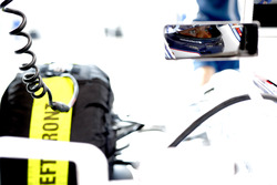 Valtteri Bottas, Williams Martini Racing, as seen in his mirror