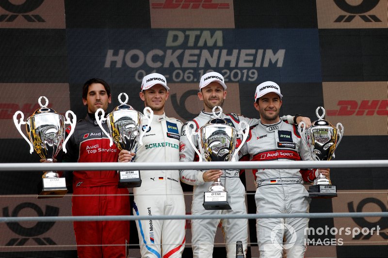 Podium: Race winner René Rast, Audi Sport Team Rosberg, second place Marco Wittmann, BMW Team RMG, third place Mike Rockenfeller, Audi Sport Team Phoenix