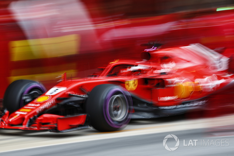 Sebastian Vettel, Ferrari SF71H, pit stop