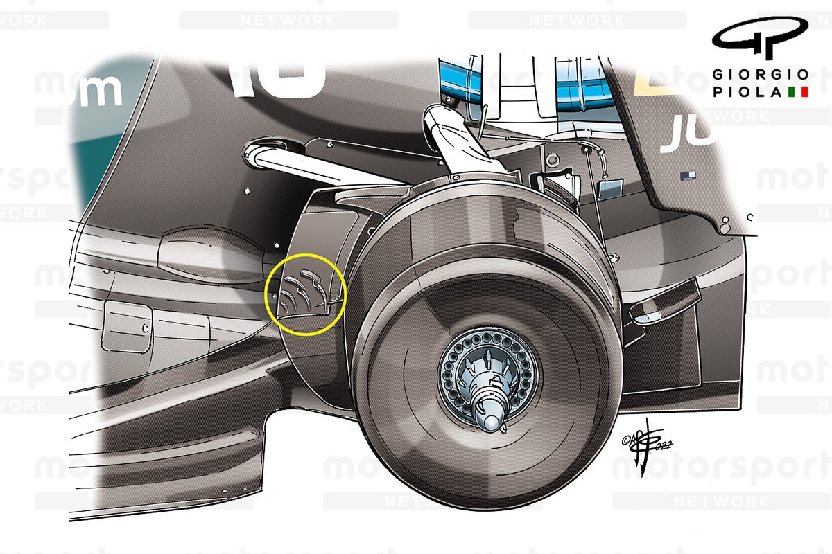 Detail saluran rem Aston Martin AMR22