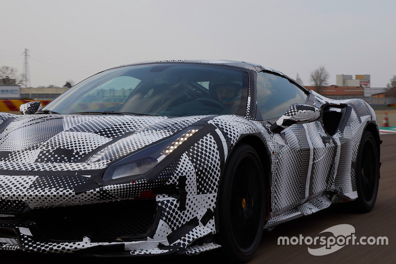 Valentino Rossi testing the Ferrari 488 Pista