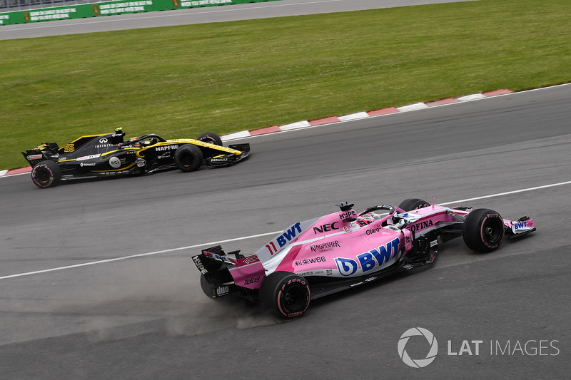 Sergio Pérez, Force India VJM11 sale de la pista