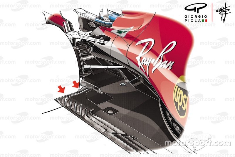Ferrari SF71H, il fondo con lo slot allungato che ha debuttato a Suzuka
