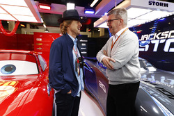 Actor Owen Wilson and Ross Brawn, Managing Director of Motorsports, FOM, in the Cars 3 promotional garage