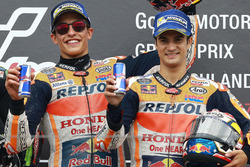 Podium: race winner Marc Marquez, Repsol Honda Team, third place Dani Pedrosa, Repsol Honda Team