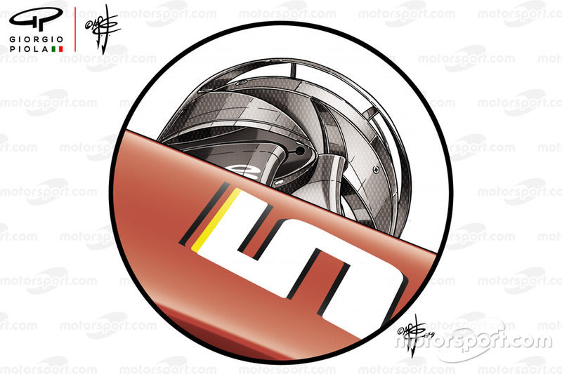 Ferrari SF90, interno del brake duct