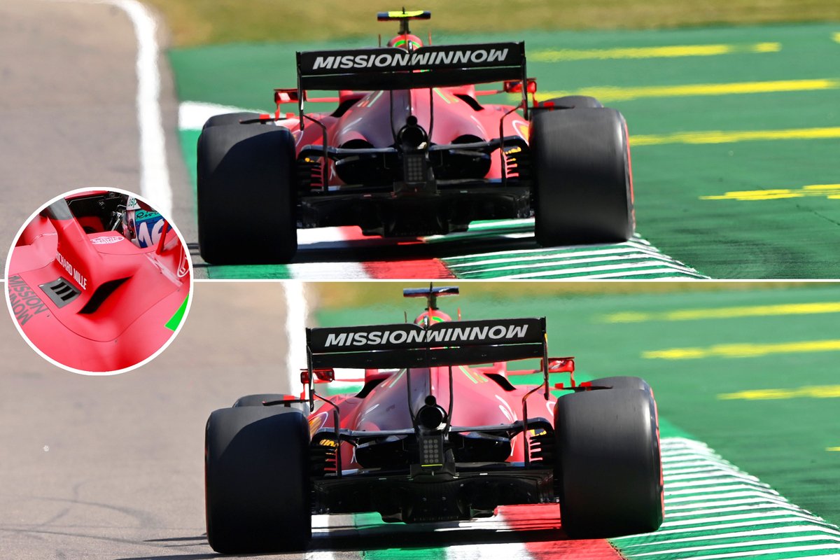 Comparación de las ranuras de ventilación del Ferrari SF21
