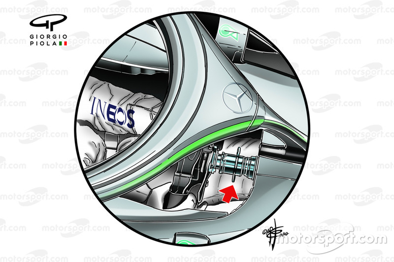 Mercedes W11: il piantone si muove per attivare l'uso del DAS