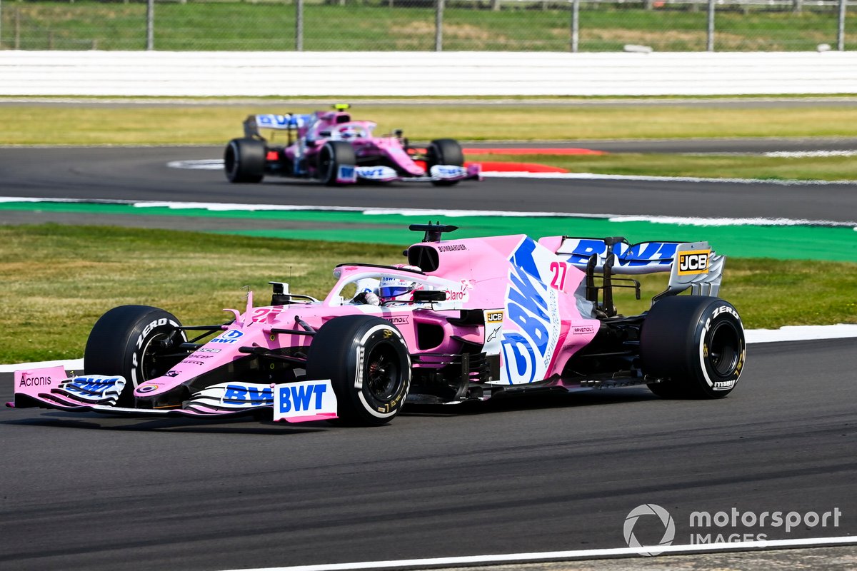 Nico Hulkenberg saat menggeber Racing Point RP20 di GP 70th Anniversary 2020 di Sirkuit Silverstone, Inggris.