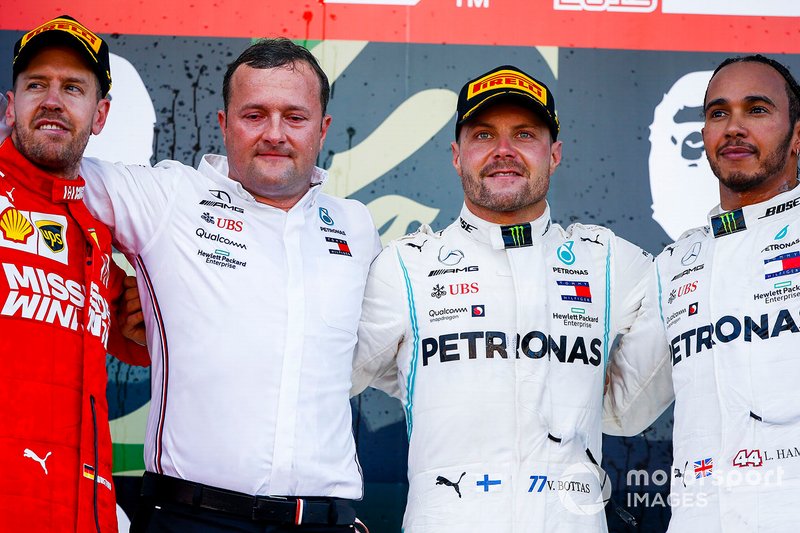 2019年日本GPで表彰台に登壇したエリック・ブランディン(左から2番目)
