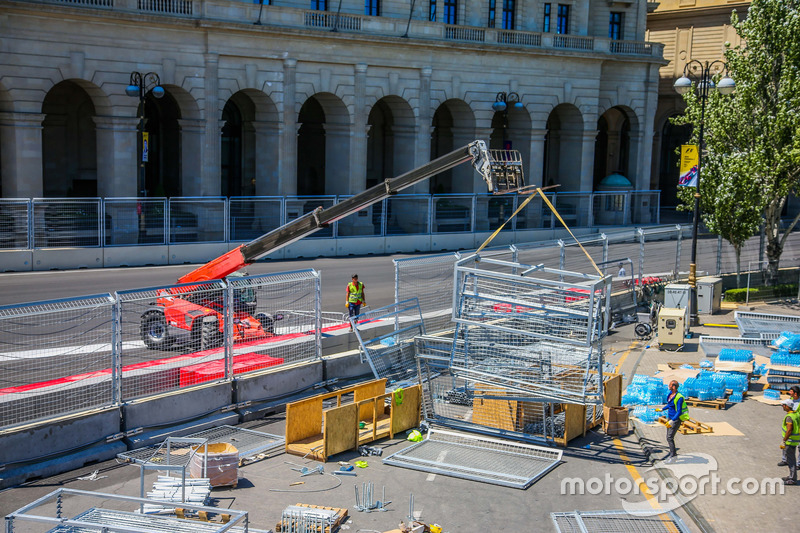 Baku, preparativi del circuito cittadino