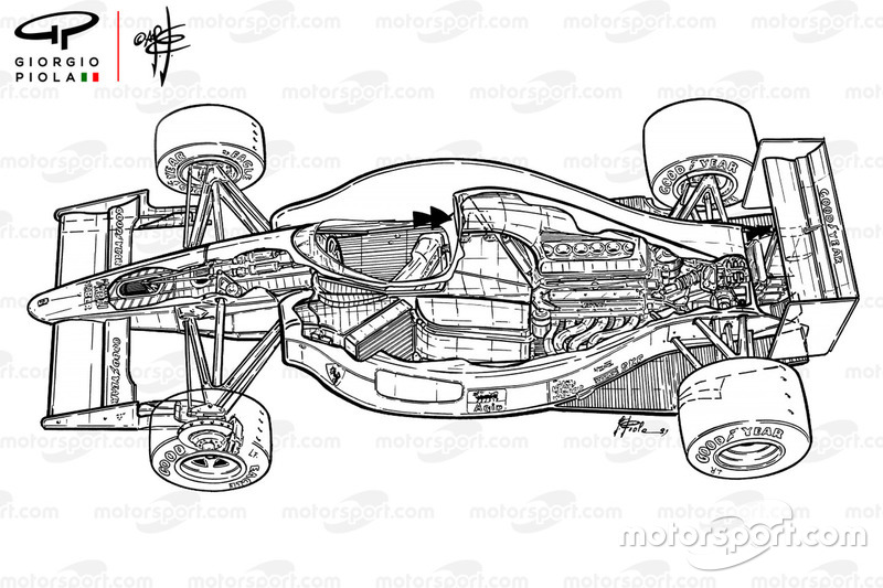 Ferrari F1-90 (641) cutaway drawing