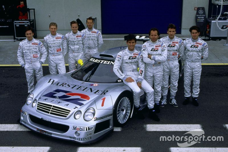 Bernd Schneider, Mark Webber, Klaus Ludwig, Ricardo Zonta, Marcel Tiemann, Jean-Marc Gounon, Christophe Bouchut, Bernd Mayländer mit dem Mercedes-Benz CLK-GTR