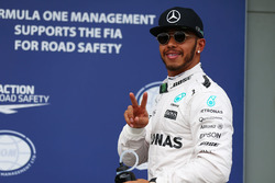Polesitter Lewis Hamilton, Mercedes AMG F1 Team celebrates his pole position in parc ferme