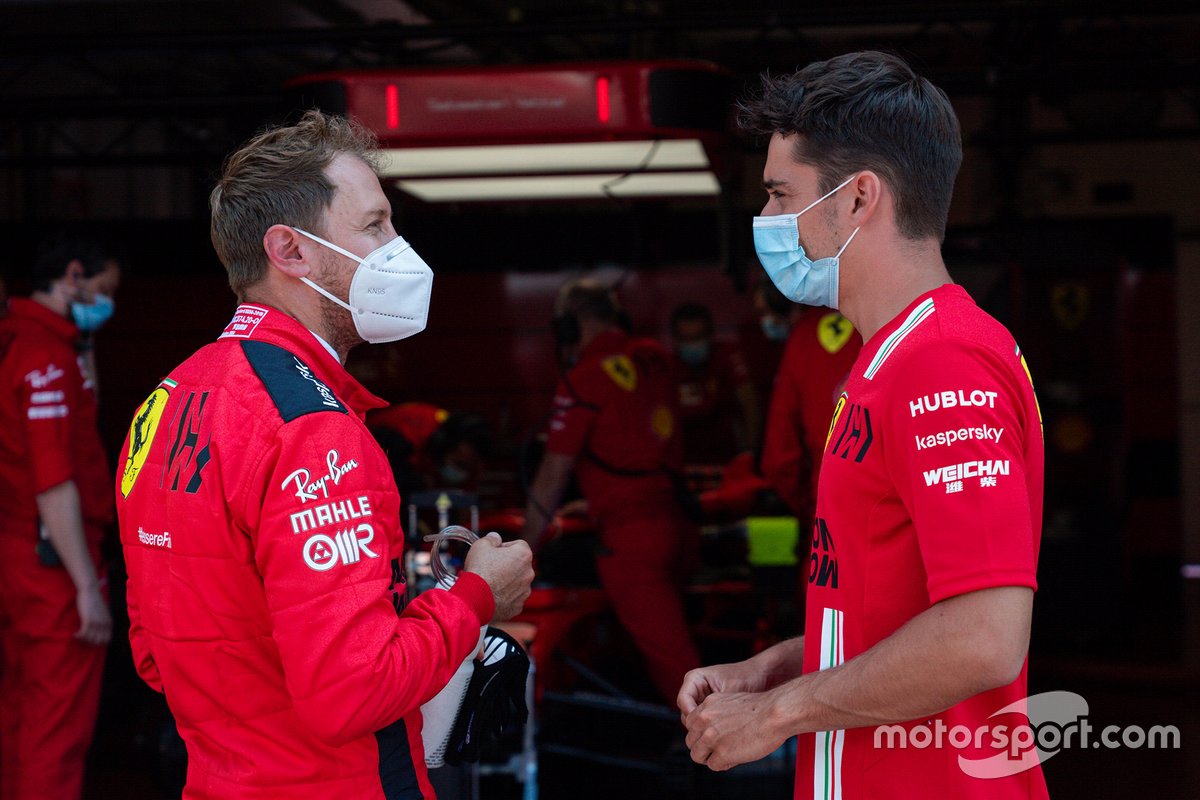 Sebastian Vettel, Ferrari and Charles Leclerc, Ferrari