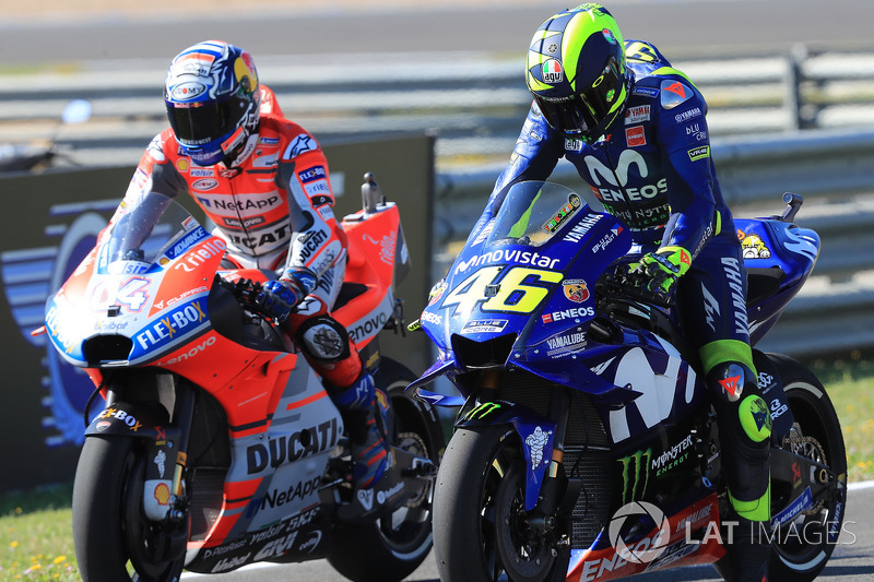 Andrea Dovizioso, Ducati Team, Valentino Rossi, Yamaha Factory Racing