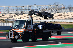 The car of Charles Leclerc, Alfa Romeo Sauber C37 is recovered to the pits