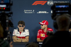 Charles Leclerc, Sauber and Sebastian Vettel, Ferrari in the Press Conference