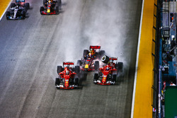 Sebastian Vettel, Ferrari SF70H, Max Verstappen, Red Bull Racing RB13, Kimi Raikkonen, Ferrari SF70H, start kazası