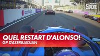 Fernando Alonso enchaîne les dépassements au restart !