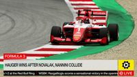 Formula 3: Hauger wins after Novalak, Nannini collide