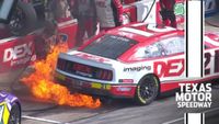 Harrison Burton’s car catches fire on pit road at Texas Motor Speedway