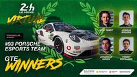 24h Le Mans virtuell: GTE-Sieg für Porsche