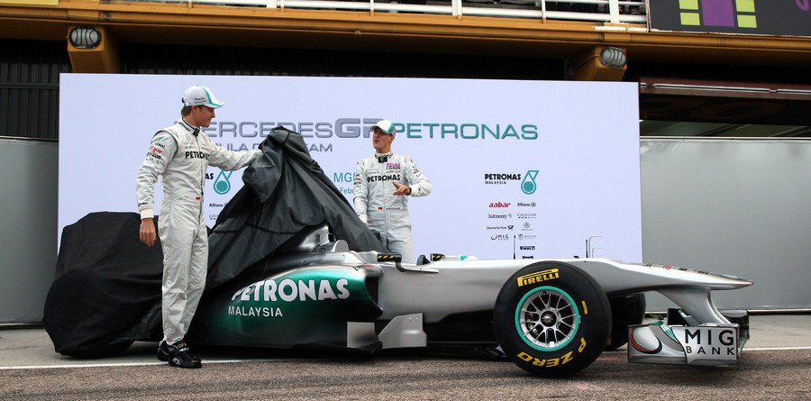 Mercedes GP presents Silver Arrow MPG W02 in Valencia Mercedes GP presents Silver Arrow MPG W02 in Valencia