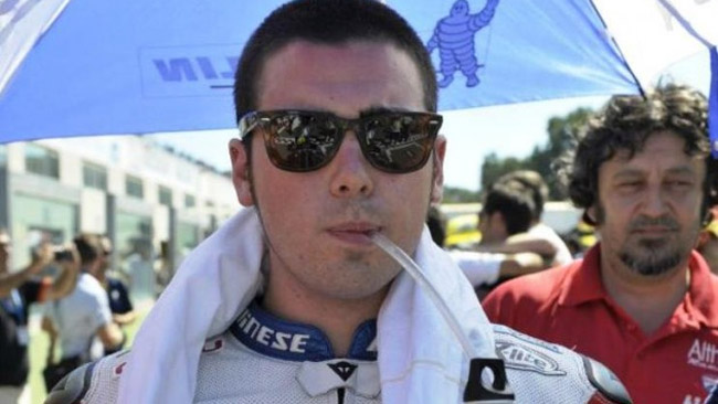 Federico Sandi sulla BMW di Grillini a Misano