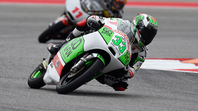 Primi punti nel Mondiale Moto3 per Bastianini