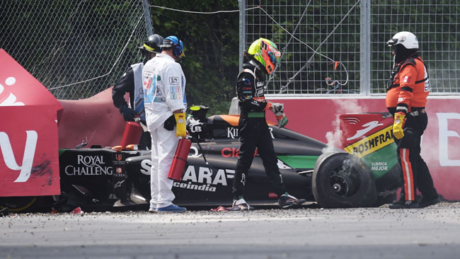 Sergio Perez punito per l'incidente con Felipe Massa