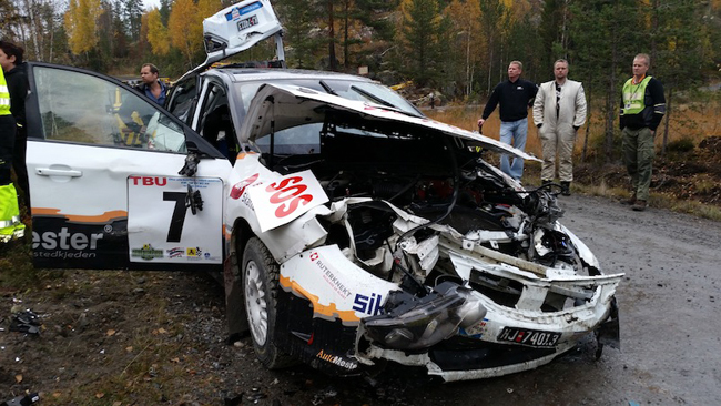 Petter Kristiansen illeso in un brutto incidente