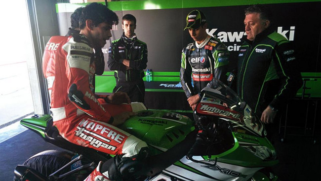 Jordi Torres prova la Kawasaki EVO ad Aragon