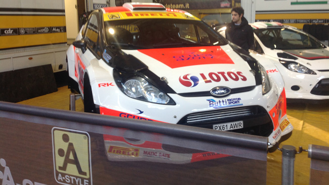 Memorial Bettega: la Ford di Kubica è nel paddock