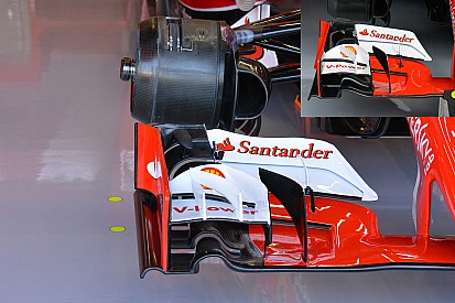 Ferrari: rinforzato il pilone dall'ala anteriore