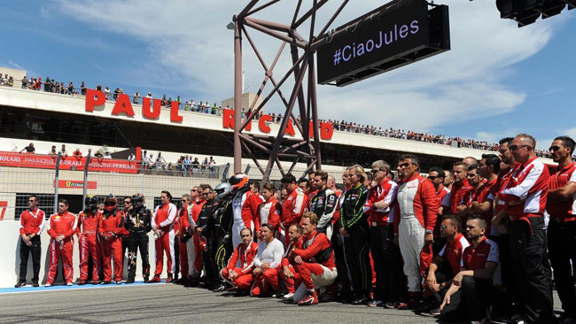 Un minuto di silenzio per Jules Bianchi al Paul Ricard