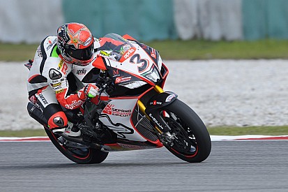Max Biaggi fährt beim Finale der Superbike-WM für Aprilia
